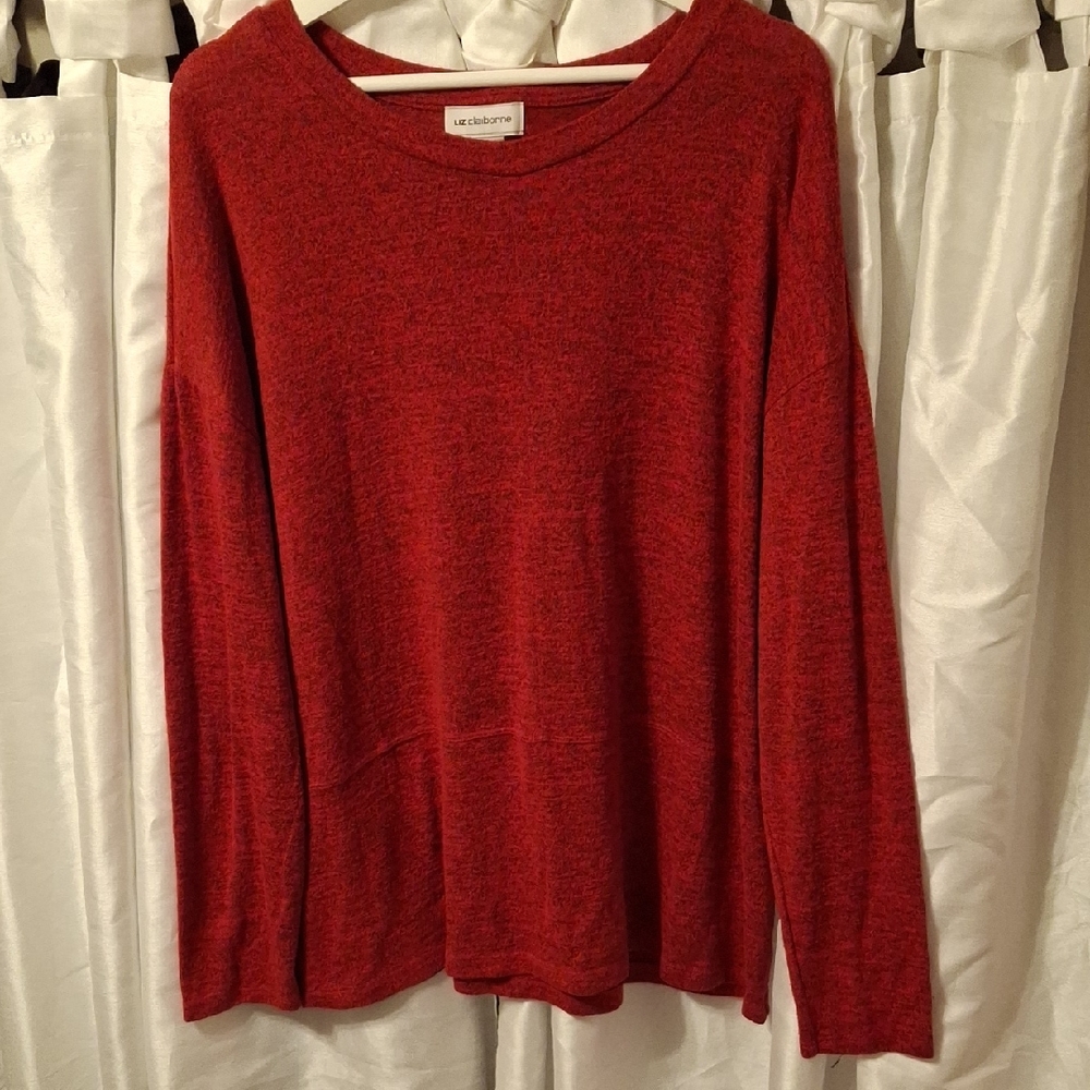 Liz Claiborne Vibrant Red Knit Sweater Lg